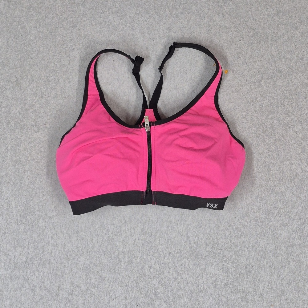 Victoria's Secret Women Sports Bra 34C Pink Adjustable Strap Front Closure